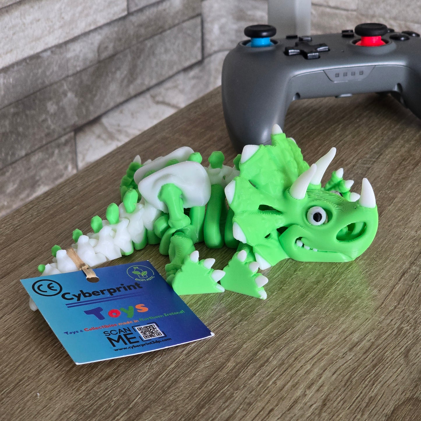 Articulated Triceratops Dinosaur With Stand
